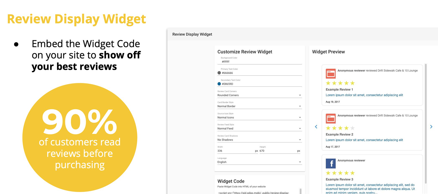 reputation management review widget